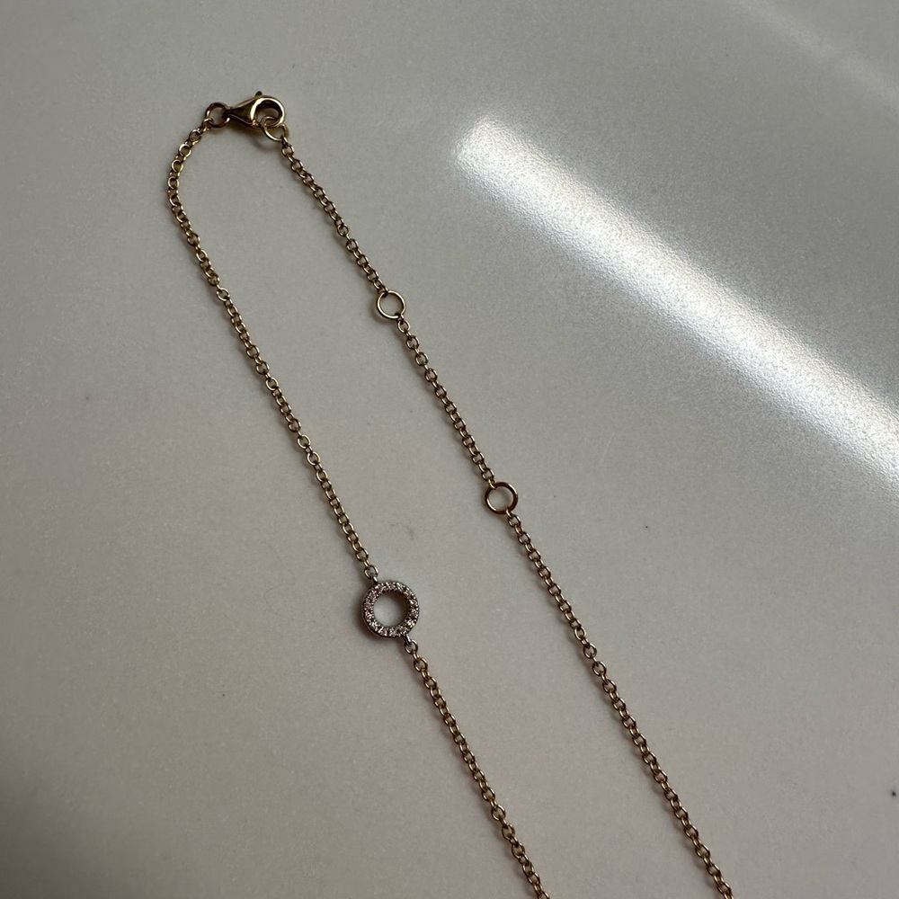 16” gold and diamond layering necklace